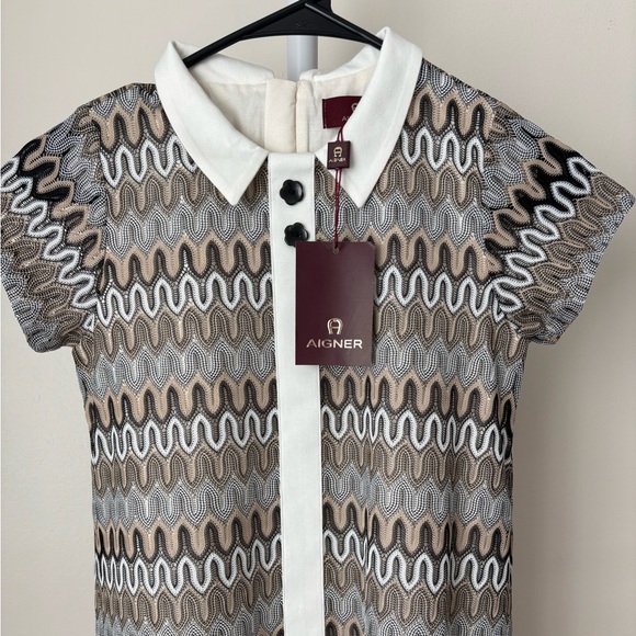 AIGNER Kids Brown Crochet Fitted Fit Lace Dress  Sz 12 Y.O - Picture 3 of 14